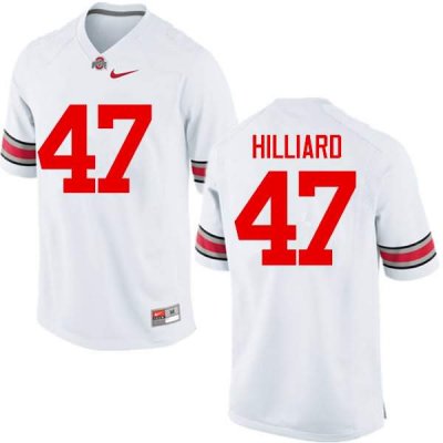 NCAA Ohio State Buckeyes Men's #47 Justin Hilliard White Nike Football College Jersey CRN6445VW